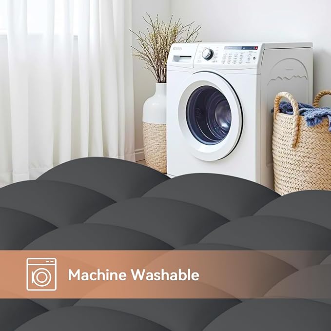 Cal King Mattress Topper for Back Pain Relief, Extra Thick Pillow Top Plush Mattress Pad with Deep Pocket, Soft Mattress Protector Overfilled Down Alternative (Gray, California King)