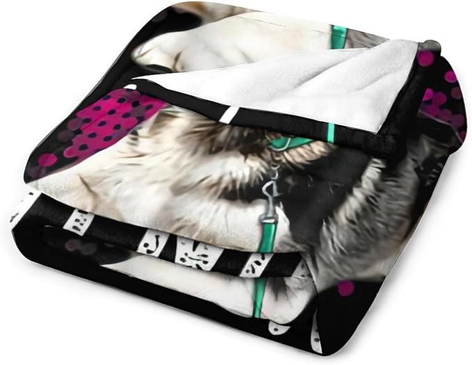 Husky Dog Blanket Husky Gifts for Girls Women Men Funny Husky Throw Blanket for Kids Adults Soft Warm Cozy Fleece Blanket for Couch Sofa Bed 60"x80"