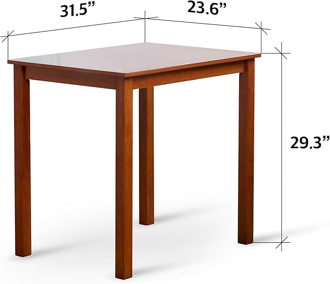 Livinia Seattle 3-Piece Wooden Dining Table Set for 2, Modern Farmhouse Kitchen Dining Room Set with Solid Wood Ladder Back Chairs for Small Space (Antique)