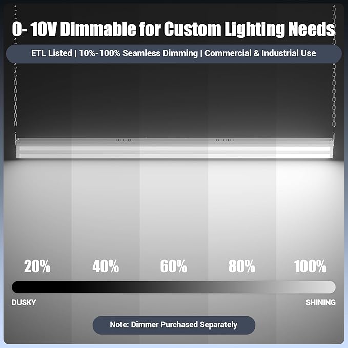 4-Pack 300W LED Linear Shop Lights, 45000LM Led High Bay Lights 5000K Daylight 120-277V, Led Garage Light for Shop Workshop Store Commercial Supermarket Warehouse Basement Exhibition Room ETL