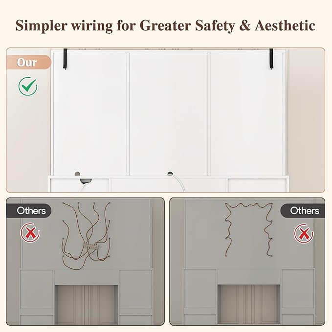 47'' Large Vanity Desk with Mirror and Lights, 7 Drawers, 8 Storage Shelves Vanity Table, Big Makeup Vanity Desk with 3 LED Lighting Modes, Vanity Dresser with Outlet, Sliding Mirror (White)