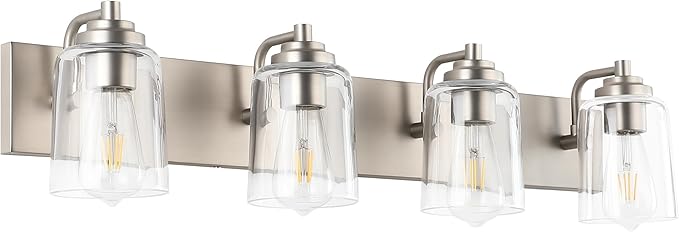Solfart Brushed Nickel Bathroom Vanity Light Fixture 4 Lights Above Mirror