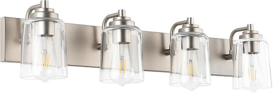 Solfart Brushed Nickel Bathroom Vanity Light Fixture 4 Lights Above Mirror