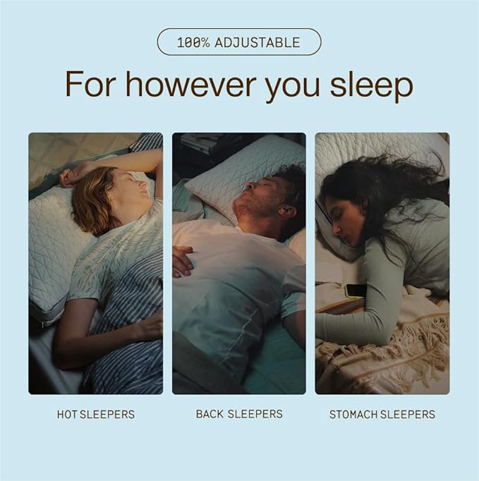 Coop Home Goods Eden Bed Pillow Queen Size for Sleeping on Back, Stomach and Side Sleeper- Medium Soft Memory Foam Cooling Gel - CertiPUR-US/GREENGUARD Gold