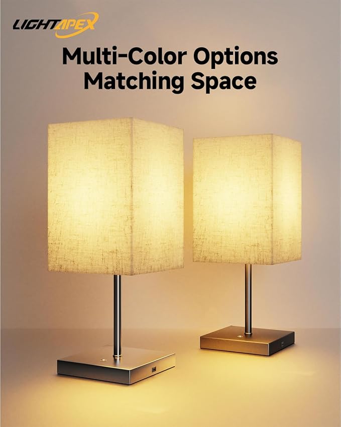 Lightapex Vintage Small Cordless Table Lamps with Stepless Dimming, Portable Rechargeable Bedside Lamps with Touch-Control for Bedroom, Living Room, and Reading, Cube(Black)