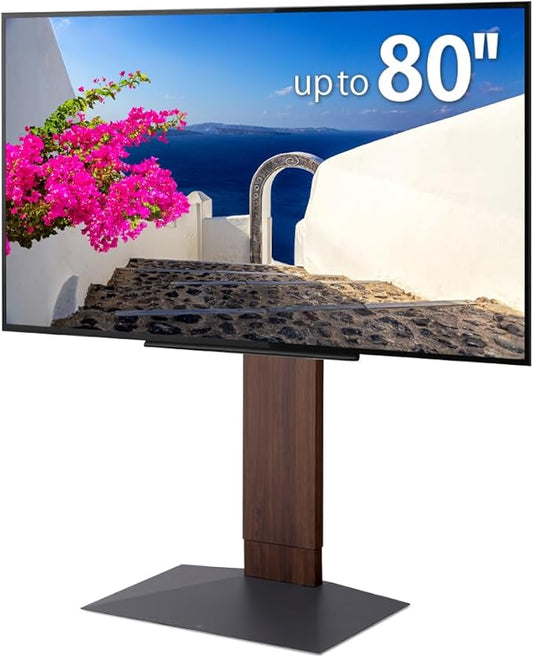 WALL V3 Low Type | Sleek 32-80 Inch Universal Ultra thin TV Stand | Walnut | for Living Room and Bedroom, Space Saving, Adjustable Mount, No Drill, Japanese Design & Engineering