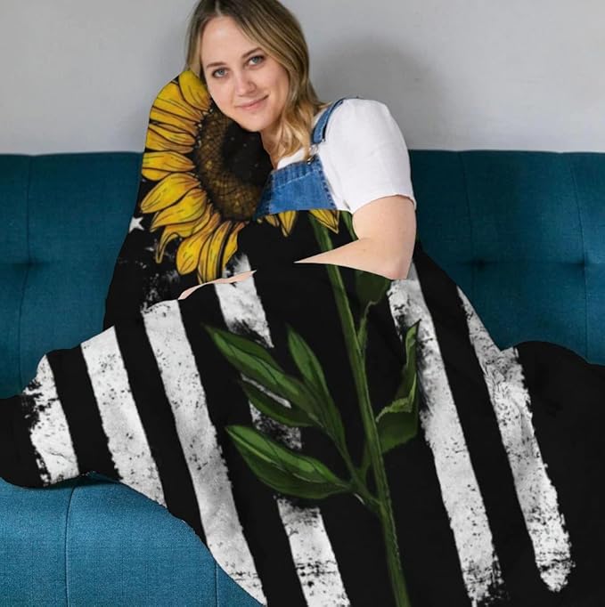 Sunflower Gifts Blankets for Women, Sunflower Throw Blankets for Womens, Fleece Throw Blankets 50x60 in, Gifts for My Wife Girlfriend Mom Birthday (Sunflower Throw Blankets, 60"×50“)
