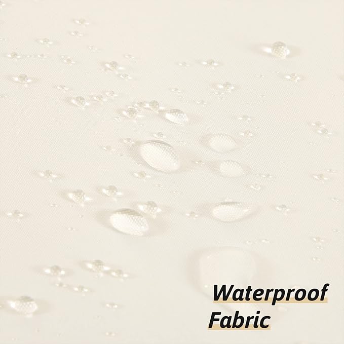 Furlinic Beige No Hook Small Stall Shower Curtain 48x78 Inch,Half Narrow Size Polyester Fabric Bathroom Curtains with 6 Plastic Split Grommets,Hotel Quality Waterproof Washable Bath Curtain