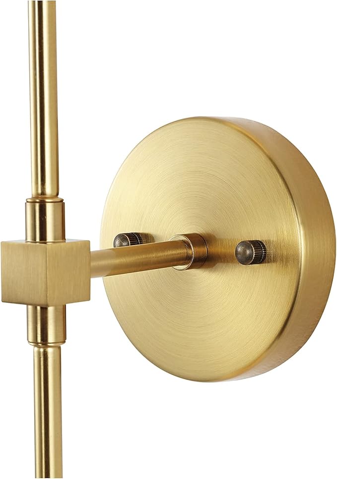 Modern Wall Sconce 2-Lights Industrial Mid Century Bathroom Vanity Wall Light with White Globe Glass Lampshade Brushed Brass Finished Lighting Fixture (Gold Color)