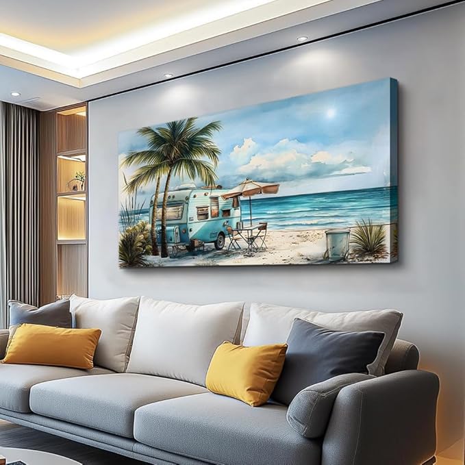 PHAOHUAXM Large Wall Decor For Office Framed Wall Art For Living Room Modern Bedroom Wall Decor Beach And Ocean Landscape Canvas Prints Wall Paintings Seascape Pictures Artwork Home Decor 30"X60"