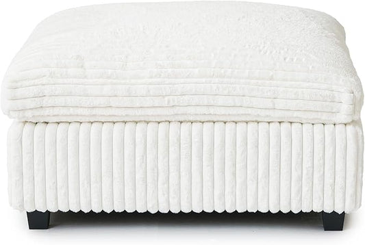 JACH 39.37" Modern Comfy Ottoman for Living Room, Oversized Ottoman Footstool, Cushion Covers Removable, Minimalist Ottomans for Party Bedroom Apartment (Beige)