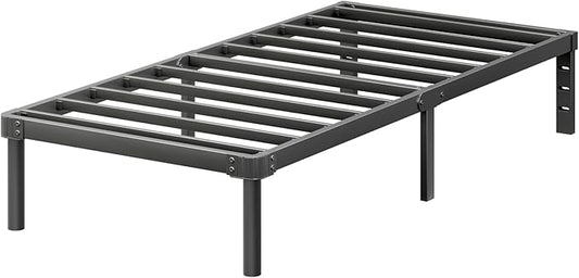 ZIYOO 12 Inch Twin Size Metal Platform Bed Frame with Heavy-Duty Steel Slat Support, No Box Spring Needed, Under Bed Storage Space, Easy Assembly, Noise-Free, Sturdy & Durable, Black