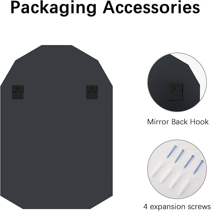 KOCUUY 26"x38" Frameless Mirror, Arched Shape with Diamond-Shaped Beveled Edge,Unframed Decorative with Upgraded Shatterproof Glass,Unique Frameless Mirror for Bathroom,Living Room,Bedroom