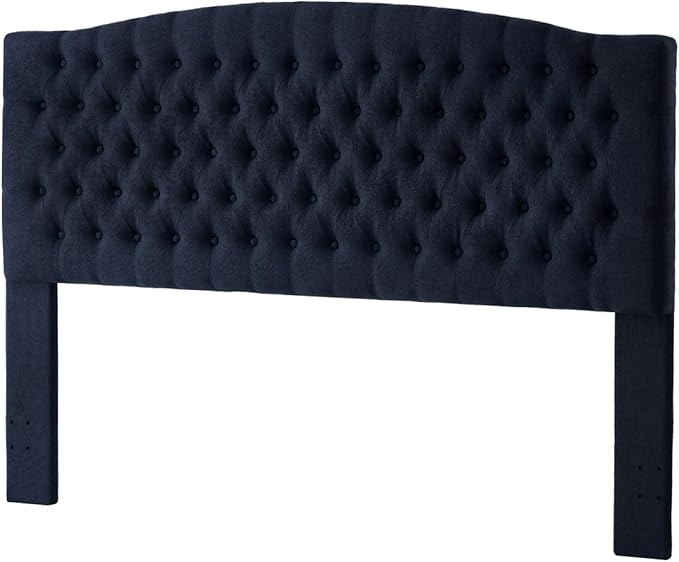 24KF Boucle Upholstered Tufted Button King Headboard and Comfortable Fashional Padded King/California King Size headboard,6025-K-Boucle-Navy Blue