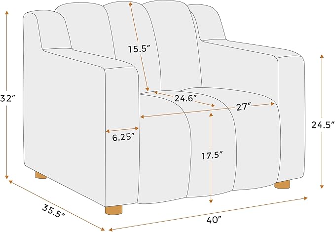 Oversized Accent Chair, Modern Living Room Chairs, Comfy Boucle Fabric Upholstered Armchair for Bedroom, Office, Waiting Room (Dark Gray)