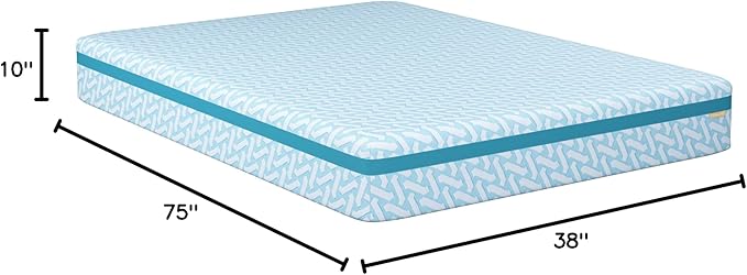 Simmons Blue Dream Gel Memory Foam Mattress: 10'' Medium Firmness Twin Size Mattress - Pressure Relief, Motion Separation, CertiPUR-US Certified - Single Bed in a Box
