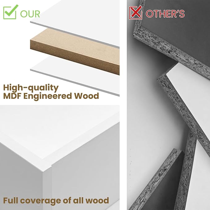 8 Drawer Large Dresser for Bedroom, 55.1" Wide White Dressers & Chests of Drawers with Large Capacity Storage,Dresser for Bedroom