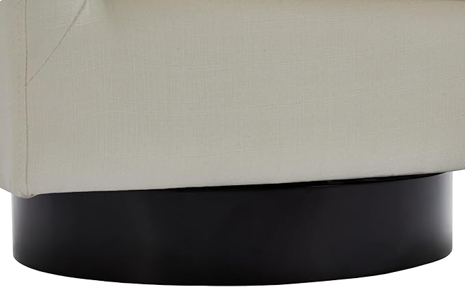 UIXE 360° Swivel Barrel Accent Chair Armchair, Modern Round Club Arm Chair Upholstered Living Room Single Sofa Seating Bedroom Side Reading Seat in Fabric for Home Office (Beige)