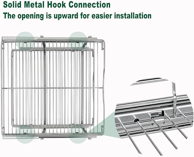 DINDON 2 Tier Pull Out Cabinet Organizer (11" W x 18" D) Heavy-Duty Metal Sliding Drawer Shelf, Two Tier Pull Out Shelves for Kitchen Cabinets, Pantry, Bathroom, Chrome Finish