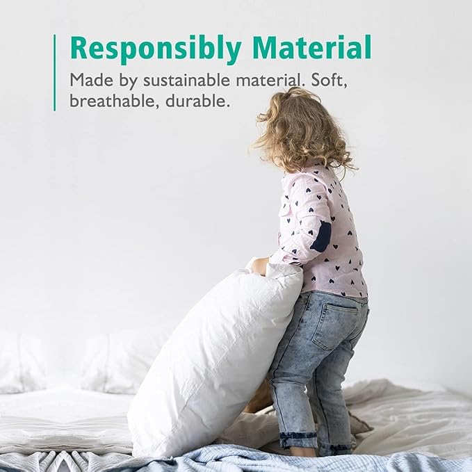 APSMILE Organic 26x26 Feather Down Throw Pillow Inserts Set of 2, 100% Cotton Fabric, Soft Fluffy Square Decorative Euro Pillow Form Core for Sofa, Bed, Couch, Cushion Sham Stuffer