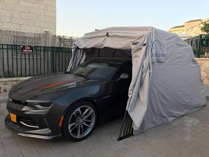 Ikuby All Weather Proof Carport - Foldable, Retractable, Lockable, Durable Shelter