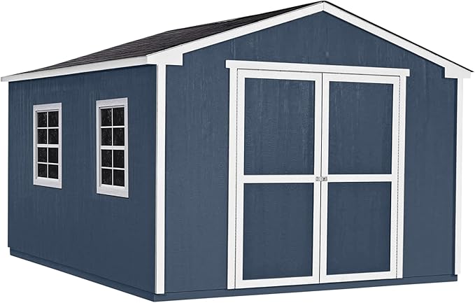Handy Home Products Charleston Value Gable 10x16 Do-It-Yourself Wooden Storage Shed with Floor, 2x3 framing- Does not Include Paint or Roofing Shingles