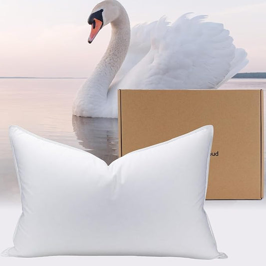 White Goose Down Pillow - Luxury Hotel Bed Pillow with Natural 1000+ Fill Power, Natural Goose Feather Pillow for Sleeping, 600 Thread Count Cotton Shell, Standard Size- Soft, 1 Pack