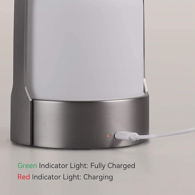 Tubicen Portable LED Outdoor Table Lamp Waterproof, 4000mAh Battery Operated Cordless Table Lamp Rechargeable, 4-Way Touch Dimmable Portable Patio Outdoor Table Lanterns for Patio Dinner Camping