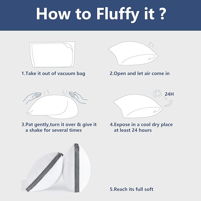 CozyLux Pillows Queen Size Set of 2, Soft Supportive 3D Down Alternative Bed Pillow for Sleeping 2 Pack Dark Grey, Luxury Hotel Quality Gusseted Bedding Pillow for Back, Stomach or Side Sleepers 18x28