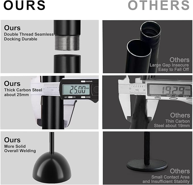 Metal Coat Rack Stand with Ball Base, Modern Coat Rack Freestanding, Heavy Duty Coat Racks with 8 Acrylic Hooks, Coat Hall Tree Hanger Stand for Entryway, Office