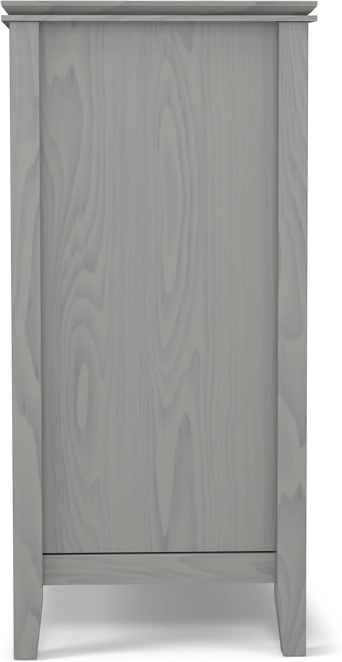 SIMPLIHOME Artisan SOLID WOOD 53 inch Wide Contemporary TV Media Stand in Fog Grey For TVs up to 60 inches for the Living Room and Entertainment Center