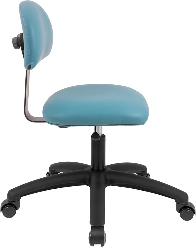 Chair Master FSS Series Square seat Low (17"-22") seat Height Chair. Vinyl-for Office, Garage, Desk, Shop, Computer, Doctor, Medical, Easy to Clean! NO Footring (Aqua, Low, Self Braking Casters)