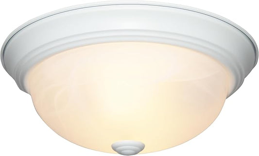 Designers Fountain 11 in 2-Light Flush Mount Ceiling Light, White, 1257S-WH-AL
