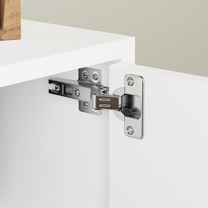 Norrhaus 75" x 26" 4-Door TV Stand in White - Modern TV Console Made from Quality Engineered Hardwood with Water Resistant Melamine Veneer - No Tools Frame Assembly