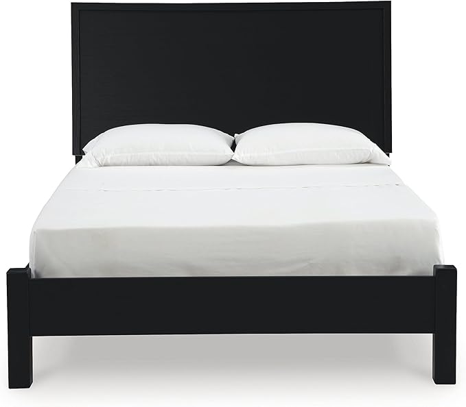 Signature Design by Ashley Danziar Modern Panel Headboard for Bedroom, Queen, Black