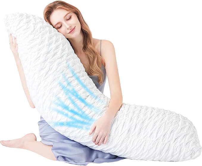 Body Pillow for Side Sleeper with Neck and Shoulder Pain,Adjustable Shredded Memory Foam Pillows, Cooling Pillow for hot Sleepers with Washable Cover, Bed Pillows for Adults, Original White