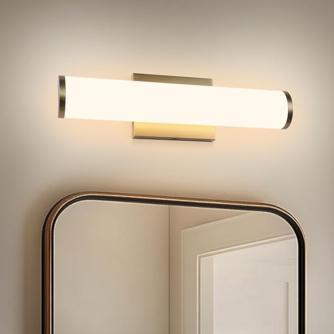 Kalium 16in Modern Wall Sconces, Dimmable Bathroom Vanity Lights, 3000K Warm White LED Indoor Sconces Lighting for Bathroom, Stairs, Living Room, Bedroom. Hardwired.