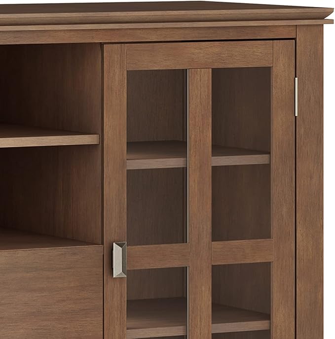 SIMPLIHOME Artisan SOLID WOOD 53 Inch Wide Contemporary TV Media Stand in Rustic Natural Aged Brown for TVs up to 60 Inches, For the Living Room and Entertainment Center