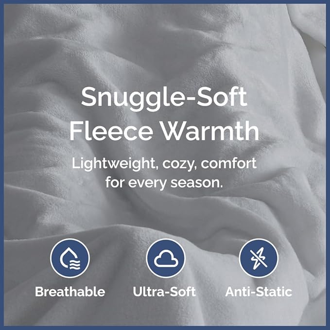 Ultra Soft Fleece Blanket King Size - Flannel Fleece Luxury King Blanket - Lightweight for Couch Bed Chair - Thick, Warm and Breathable - All Season Cozy Fuzzy, Anti-Static Microplush Bedding, Grey