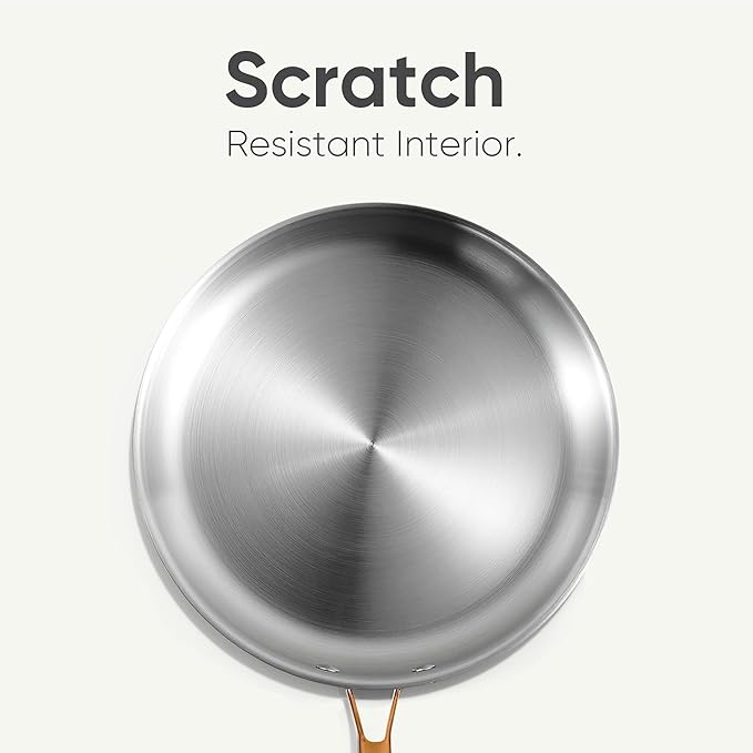 CAROTE 23pcs Tri-Ply Stainless Steel Cookware Set, Pots and Pans Set, Non Stick Induction Kitchen Cooking Sets, Nonstick Cookware Collection, Mirror Polish, Silver