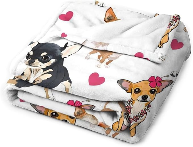 Chihuahua Dog Blanket Chihuahua Gifts for Girls Women Chihuahua Lovers Chihuahua Throw Blanket Kids Adults Soft Warm Cozy Fleece Blanket for Couch Sofa Bed 40"x50"