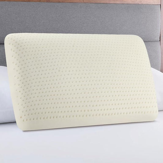 Talalay Latex Pillow, Luxury Queen Sleeping Bed Latex Foam Pillow for Side, Back, and Stomach Sleepers, Extra Soft, Removable Breathable Cotton Cover (Queen)