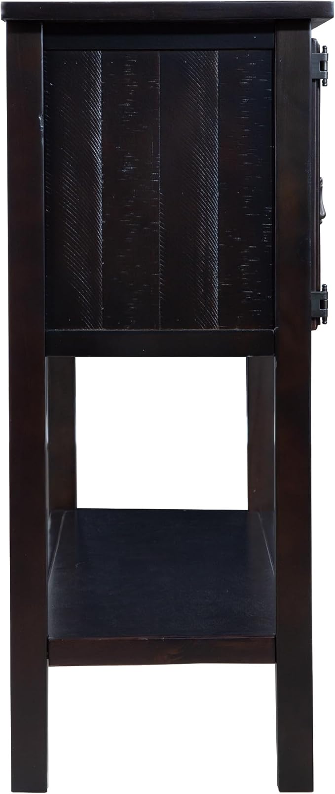 Solid Wood Farmhouse Console Table,Sofa Table with Storage Drawers and Shelves,Entryway Table for Entry Hallway Foyer Sofa Side Table,Fully Assembled(48" Espresso)
