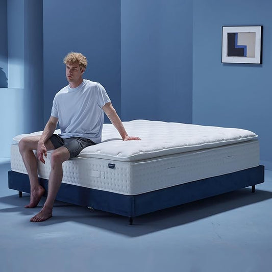 14 Inch Queen Size Mattress, Medium Firm Hybrid Bed with Tencel Cooling Cover, Gel Memory Foam, Dual Pocket Springs, Pressure Relief, Motion Isolation, CertiPUR-US Certified, No Fiberglass