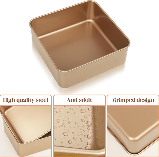 Baking Sheet Pans,2 Pack Nonstick Baking Sheet Pans,Cookie Sheet, Brownie Pan, Bread Pan for Toaster Oven, Small Baking Tray,Bakeware for Cakes, Cookies & Breads (8 Inches)