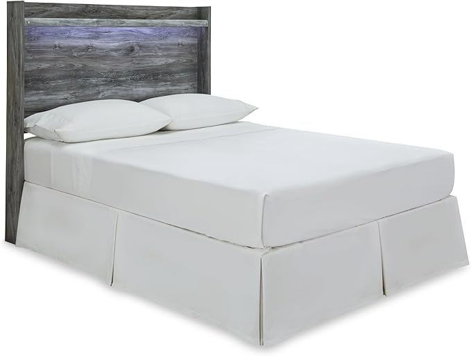 Signature Design by Ashley Cambeck Farmhouse Panel Headboard ONLY with USB Charging Stations, Full, Whitewash