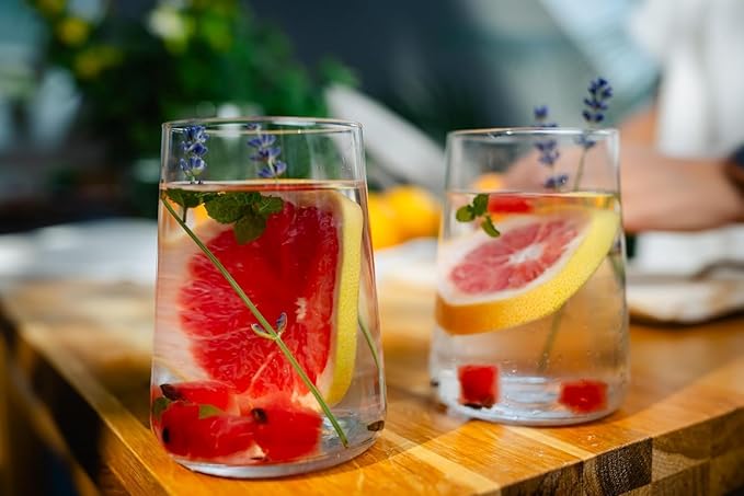 Krosno Water Glasses, 16.5 oz, Set of 12, Infinity Collection, Lead-Free Premium Crystalline Glassware, Everyday Drinking Glasses, Dishwasher Safe, Made in Europe