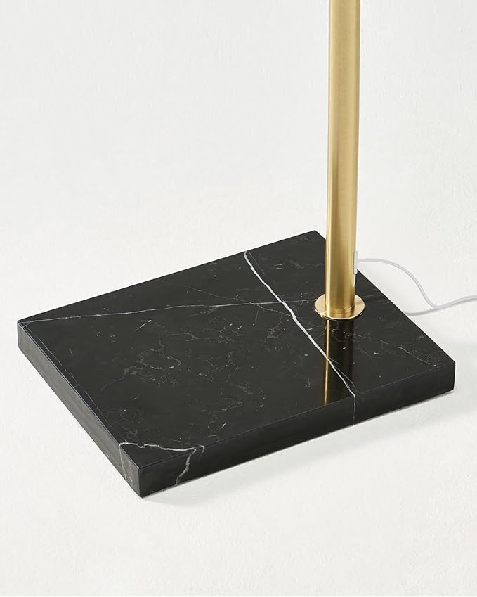 Brightech Logan Arc Floor Lamp, Bright Standing Lamp for Living Rooms, Offices & Bedrooms, Modern Living Room Décor, Tall Hanging Floor Lamp for Reading and More – Gold/Brass