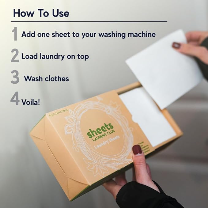 Sheets Laundry Club Bundle - 50 Pack (up to 100 loads) Fresh Linen Detergent Sheets, 40 Pack Free & Clear Dryer Sheets & 8 Oz. Sandbar Scent Booster - New Liquidless Technology