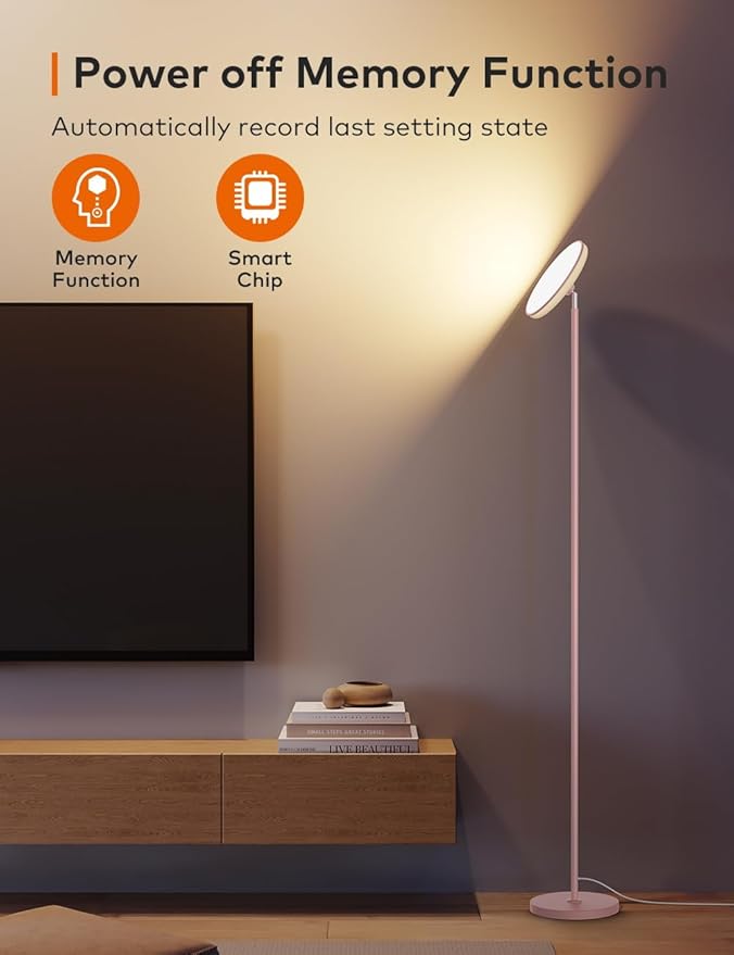 Bright Floor Lamp,42W 3700LM LED Torchiere Floor Lamps for Living Room, 71in Modern Tall Standing Light with Remote,Color & Brightness Dimmable Room Lamps,1/2/3H Timer for Bedroom,Office (Pink)